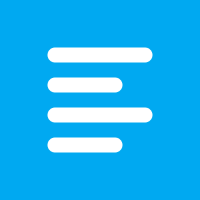 Aligned (Coming Soon) White horizontal lines on blue background.