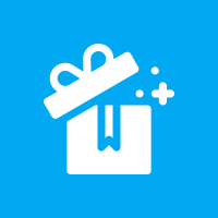 Unleashed Gift box icon with sparkling effects.